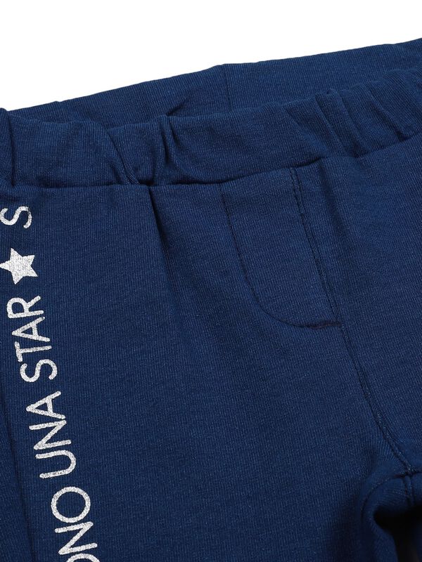 Girls Medium Blue Long Knitted Trouser image number 2